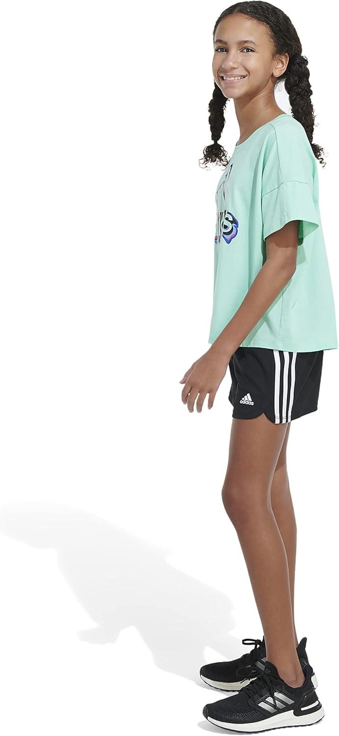 image:imageadidas Girls Short Sleeve Loose Boxy TeeEasy Green