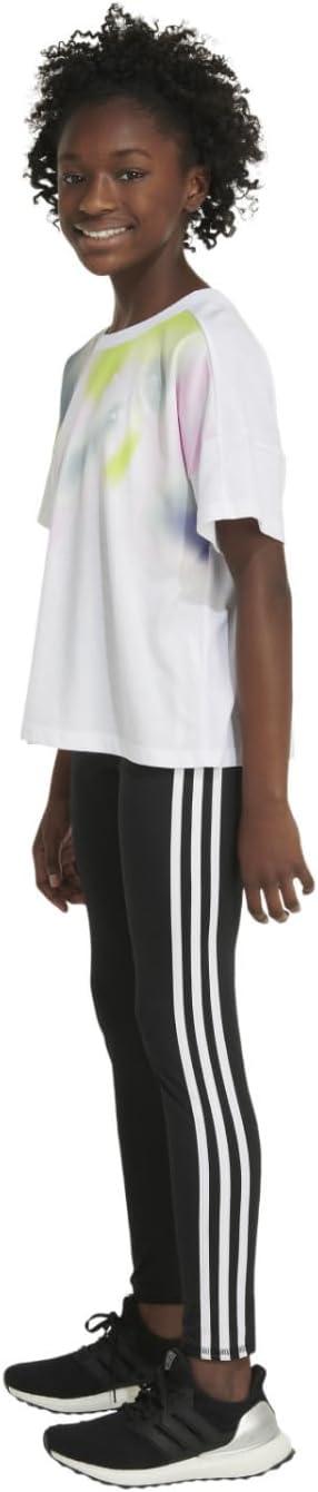image:imageadidas Girls Short Sleeve Loose Boxy TeeWhite With Multicolors
