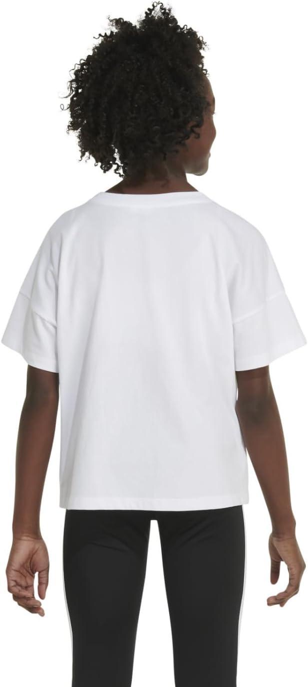 image:imageadidas Girls Short Sleeve Loose Boxy TeeWhite With Multicolors