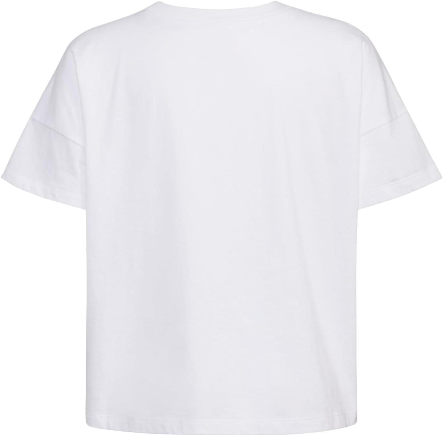 image:imageadidas Girls Short Sleeve Loose Boxy TeeWhite With Multicolors