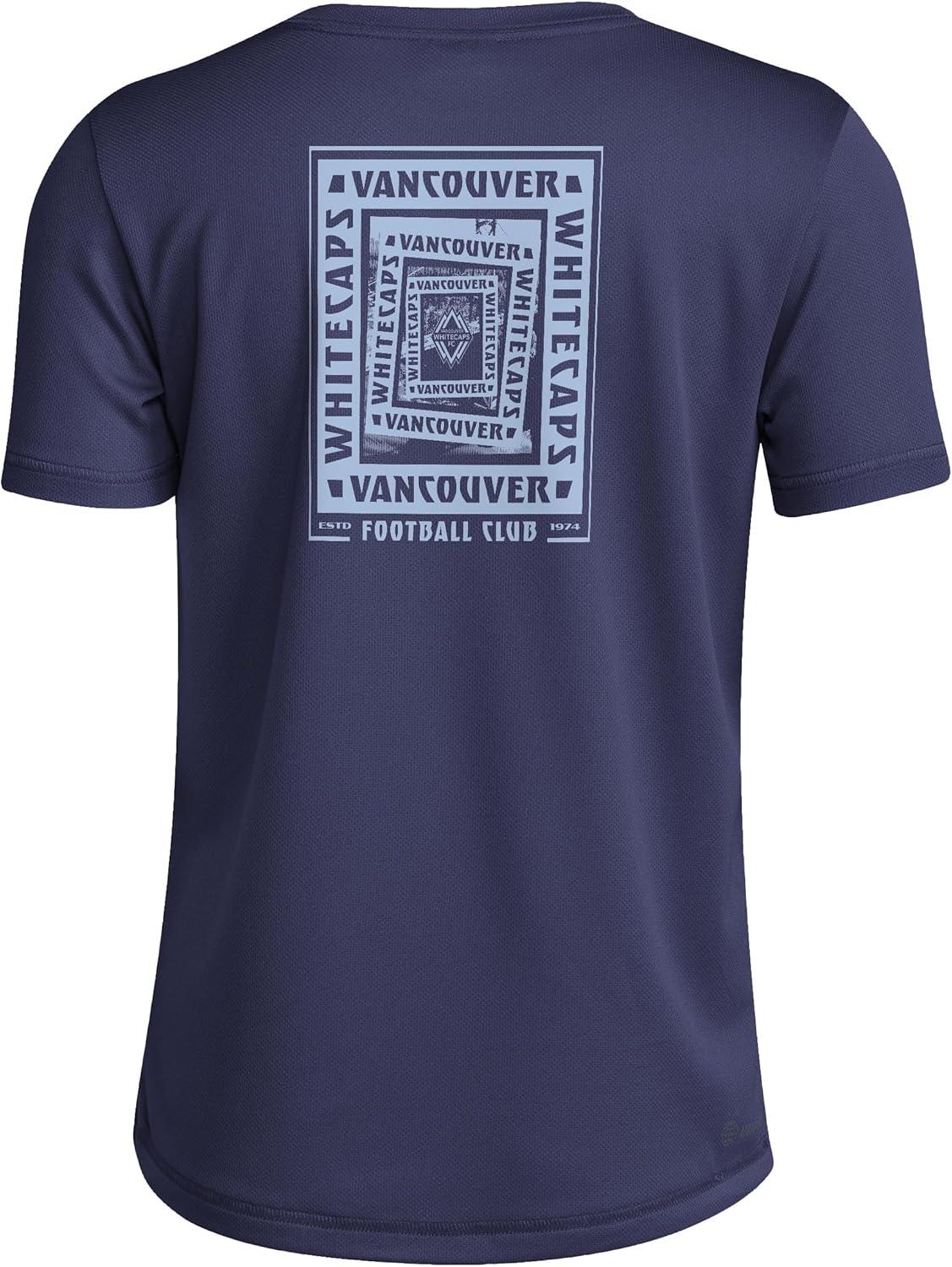 image:imageadidas Kids Vancouver Whitecaps FC PreGame Short Sleeve TShirtTeam Navy BlueVancouver Whitecaps