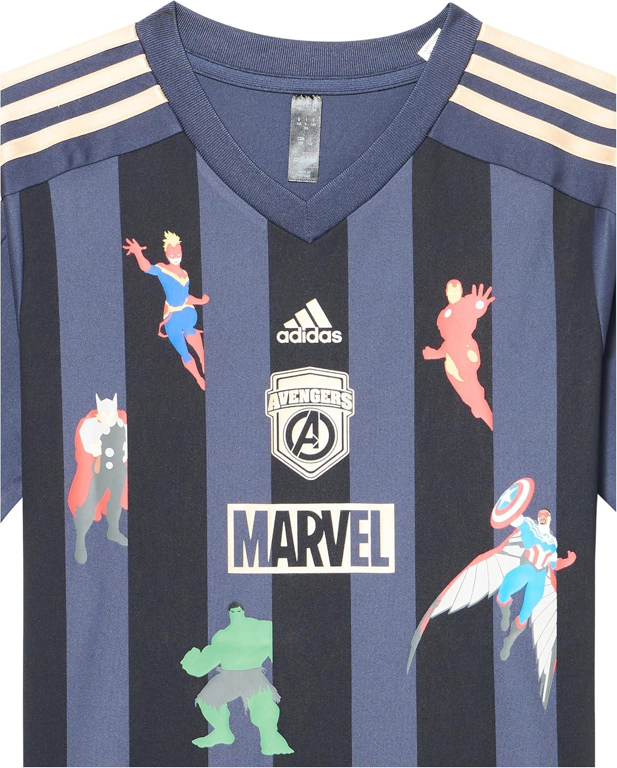 image:imageadidas boys Marvel Avengers Tshirt SetShadow NavyInkWonder Gold Metallic