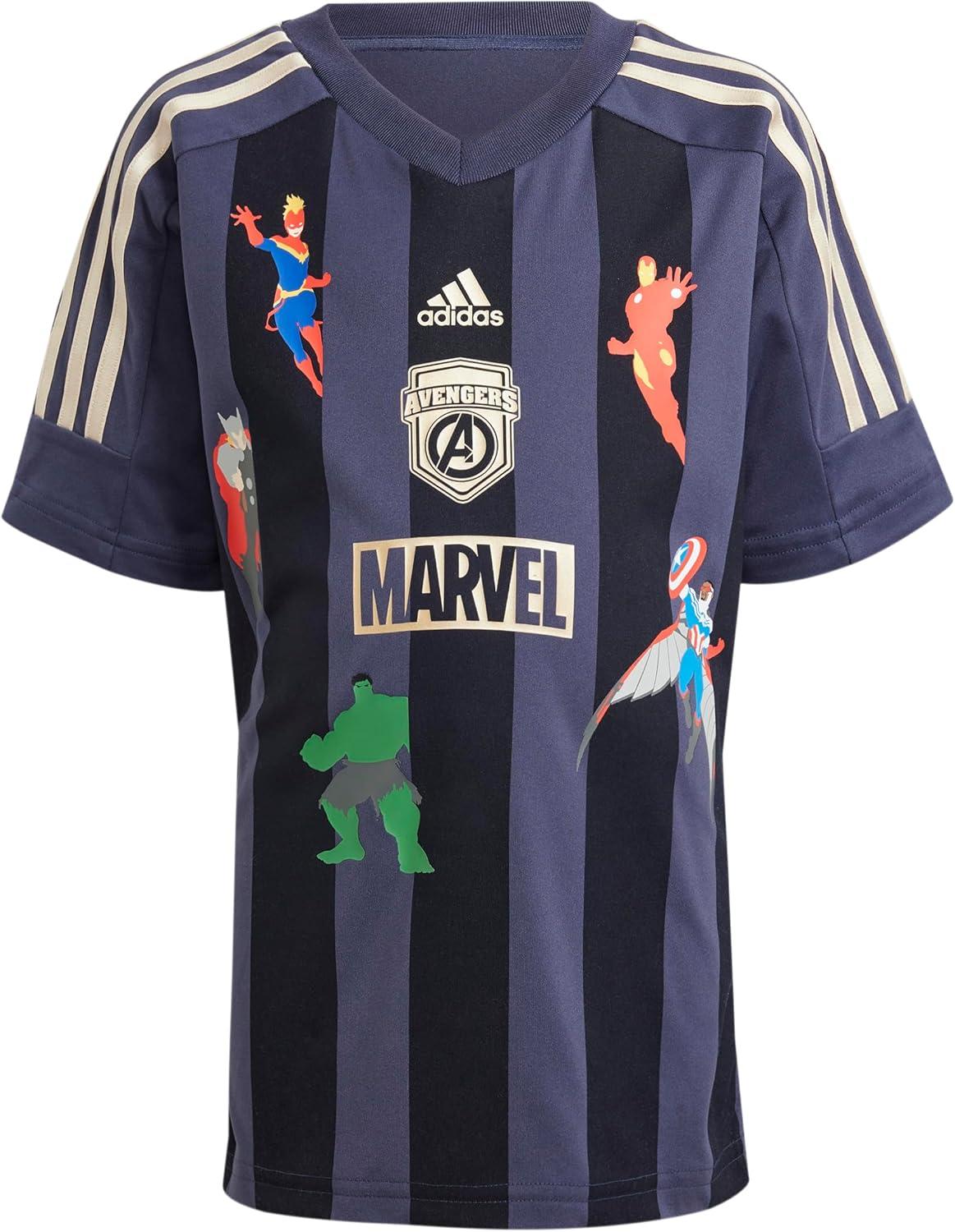 image:imageadidas boys Marvel Avengers Tshirt SetShadow NavyInkWonder Gold Metallic