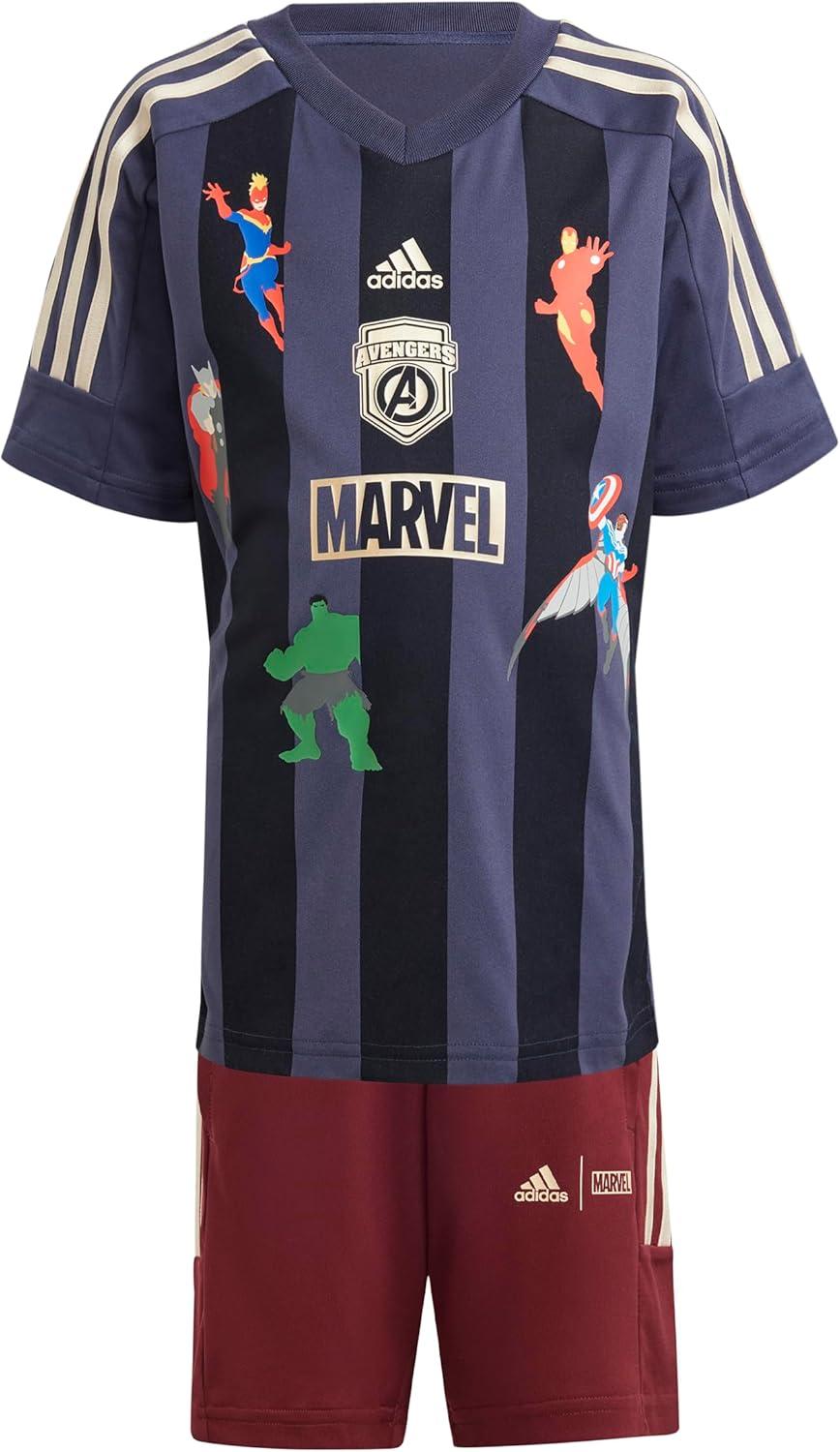 image:imageadidas boys Marvel Avengers Tshirt SetShadow NavyInkWonder Gold Metallic