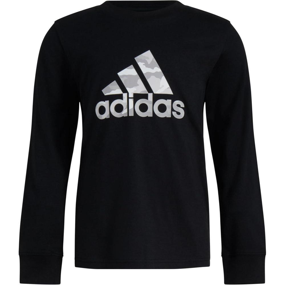 image:imageAdidas Boys Long Sleeve Cotton Badge of Sport Logo TShirtAdi Black