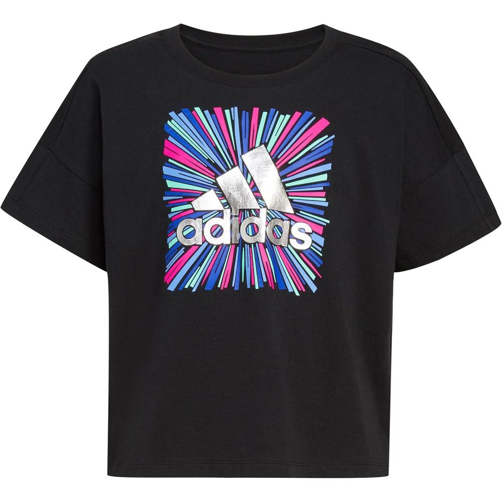 image:imageadidas Girls Short Sleeve Loose Boxy TeeBlack