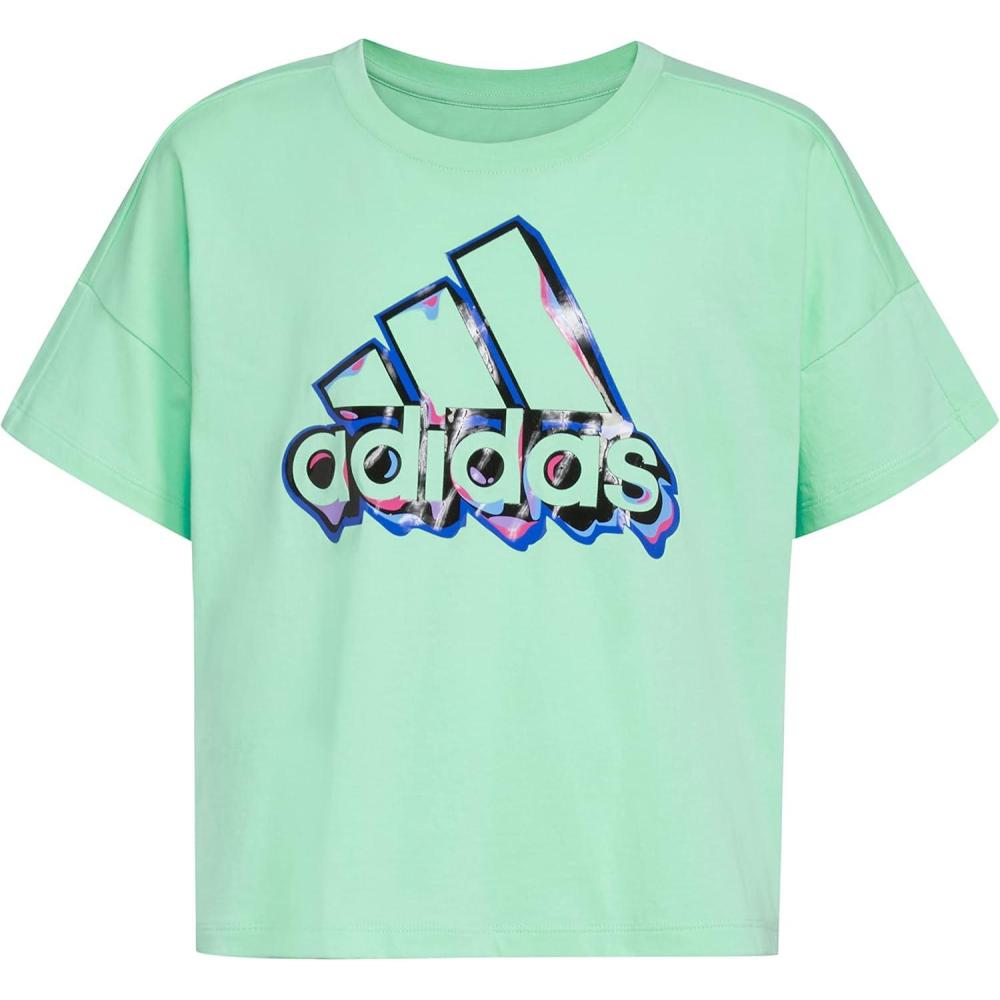image:imageadidas Girls Short Sleeve Loose Boxy TeeEasy Green