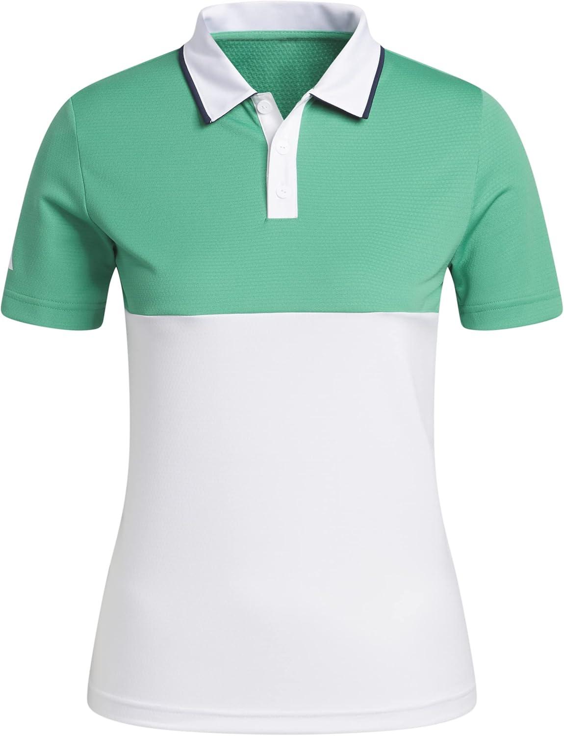 image:imageAdidas Boys Colorblock Heatrdy Golf Polo ShirtCourt Green