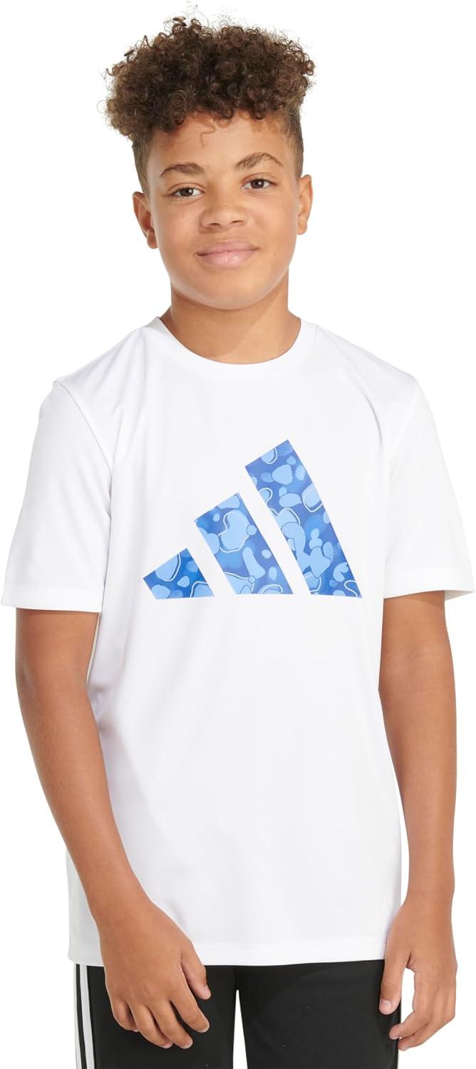 image:imageAdidas Boys MoistureWicking Athletic TShirt Bos Logo ShortSleeve Tee ShirtsWhite Blue Camo