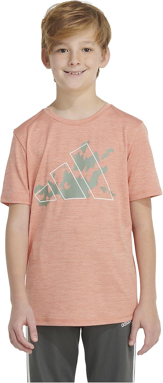 image:imageAdidas Boys MoistureWicking Athletic TShirt Bos Logo ShortSleeve Tee ShirtsWonder Clay Heather
