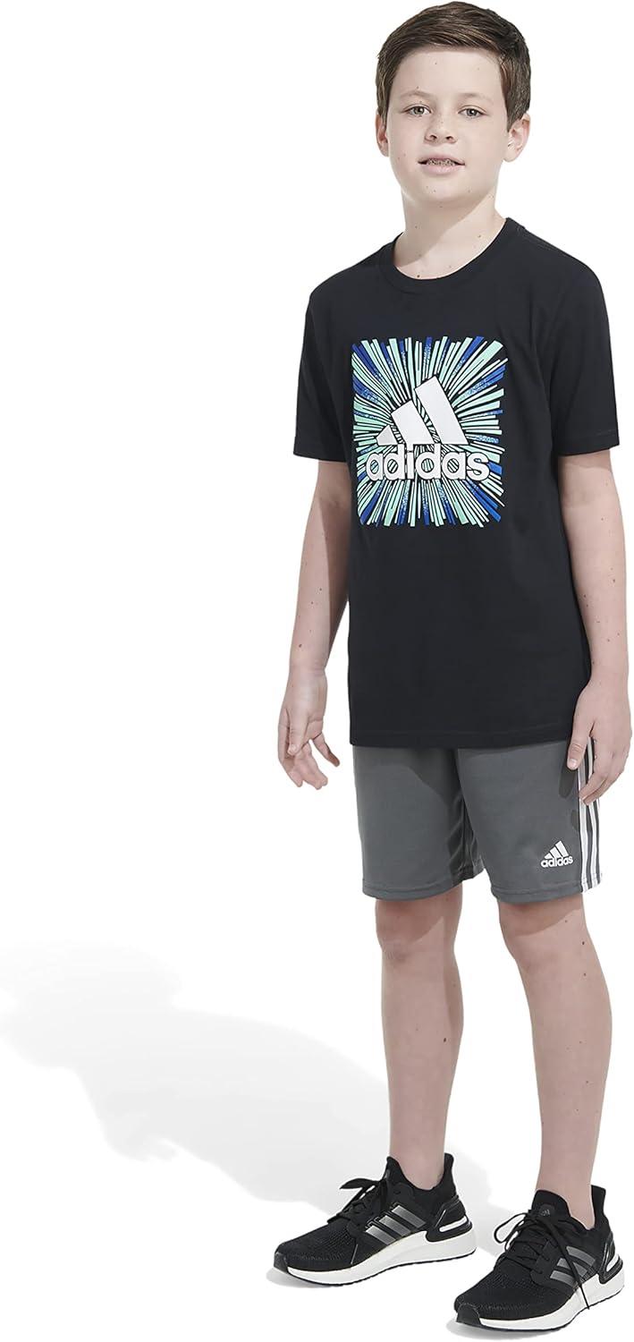 image:imageAdidas Boys Short Sleeve Cotton Blocked Bos Logo TShirtBlack