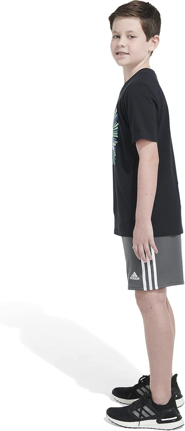 image:imageAdidas Boys Short Sleeve Cotton Blocked Bos Logo TShirtBlack