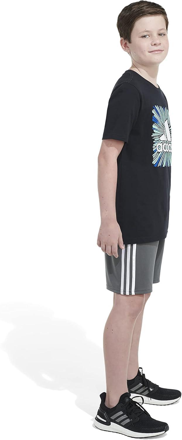 image:imageAdidas Boys Short Sleeve Cotton Blocked Bos Logo TShirtBlack
