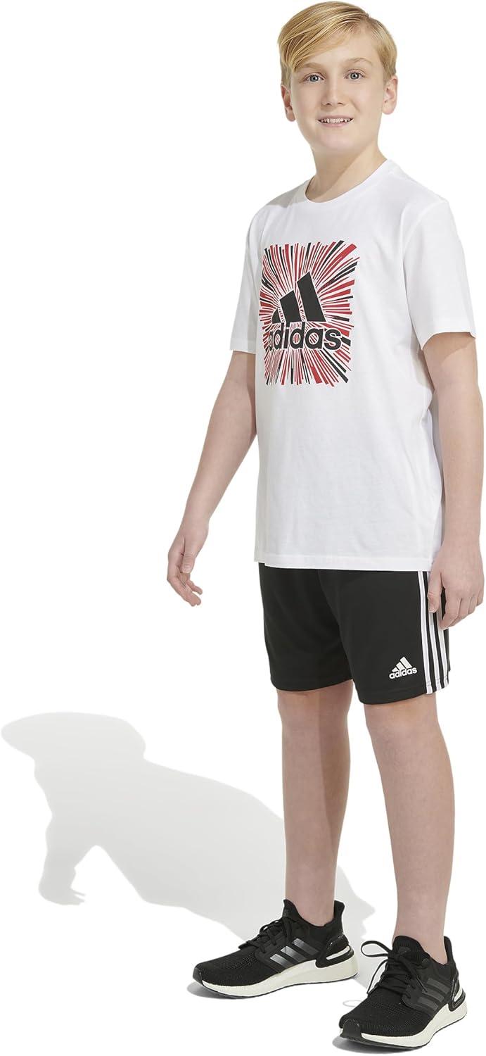 image:imageAdidas Boys Short Sleeve Cotton Blocked Bos Logo TShirtWhite
