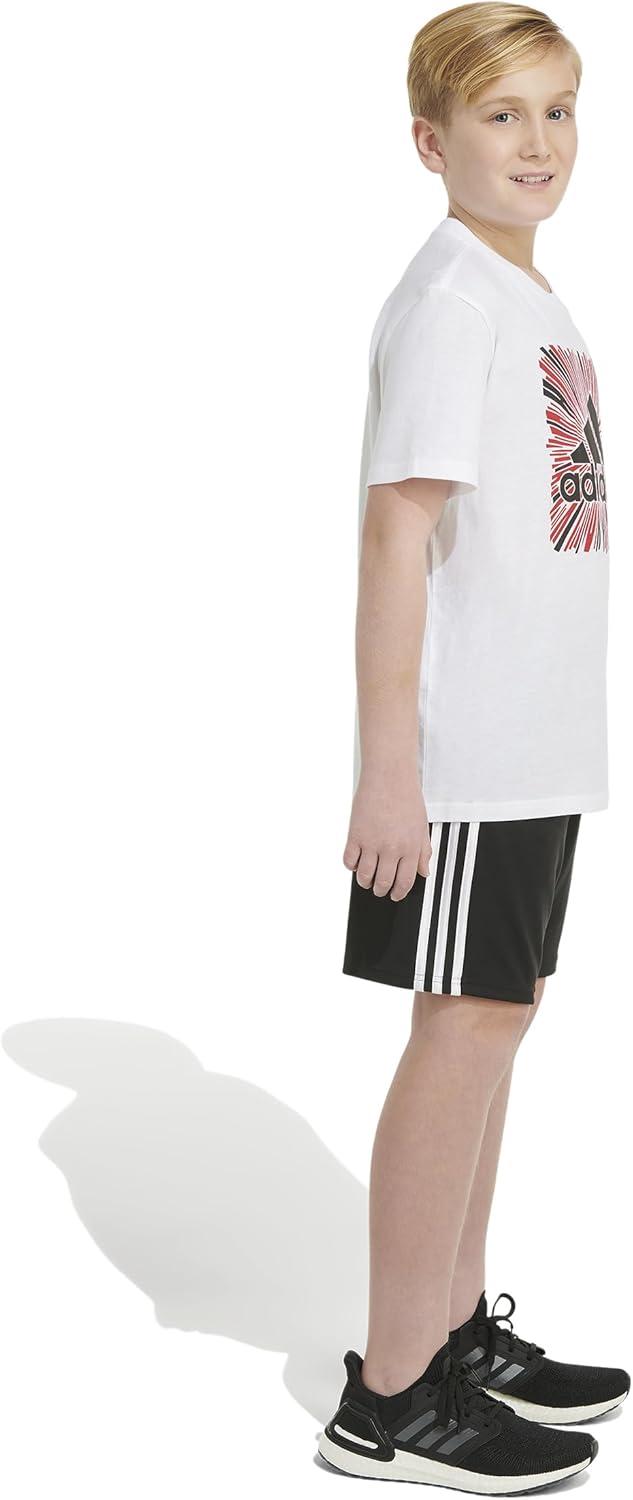 image:imageAdidas Boys Short Sleeve Cotton Blocked Bos Logo TShirtWhite