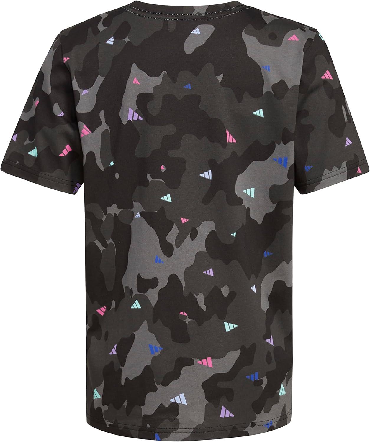 image:imageAdidas Boys Short Sleeve Cotton Camo Print TShirtBlack With Multicolor