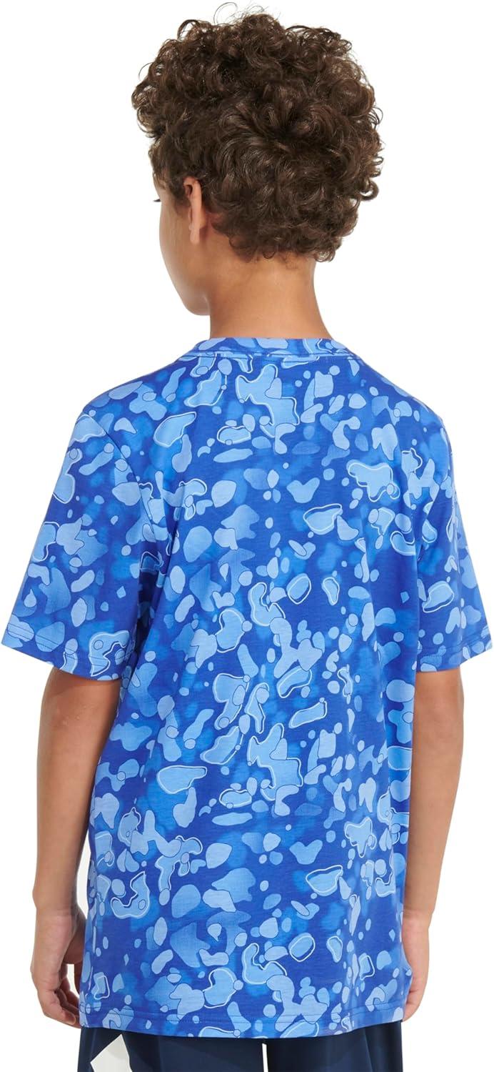 image:imageAdidas Boys Short Sleeve Cotton Camo Print TShirtRoyal Blue Print