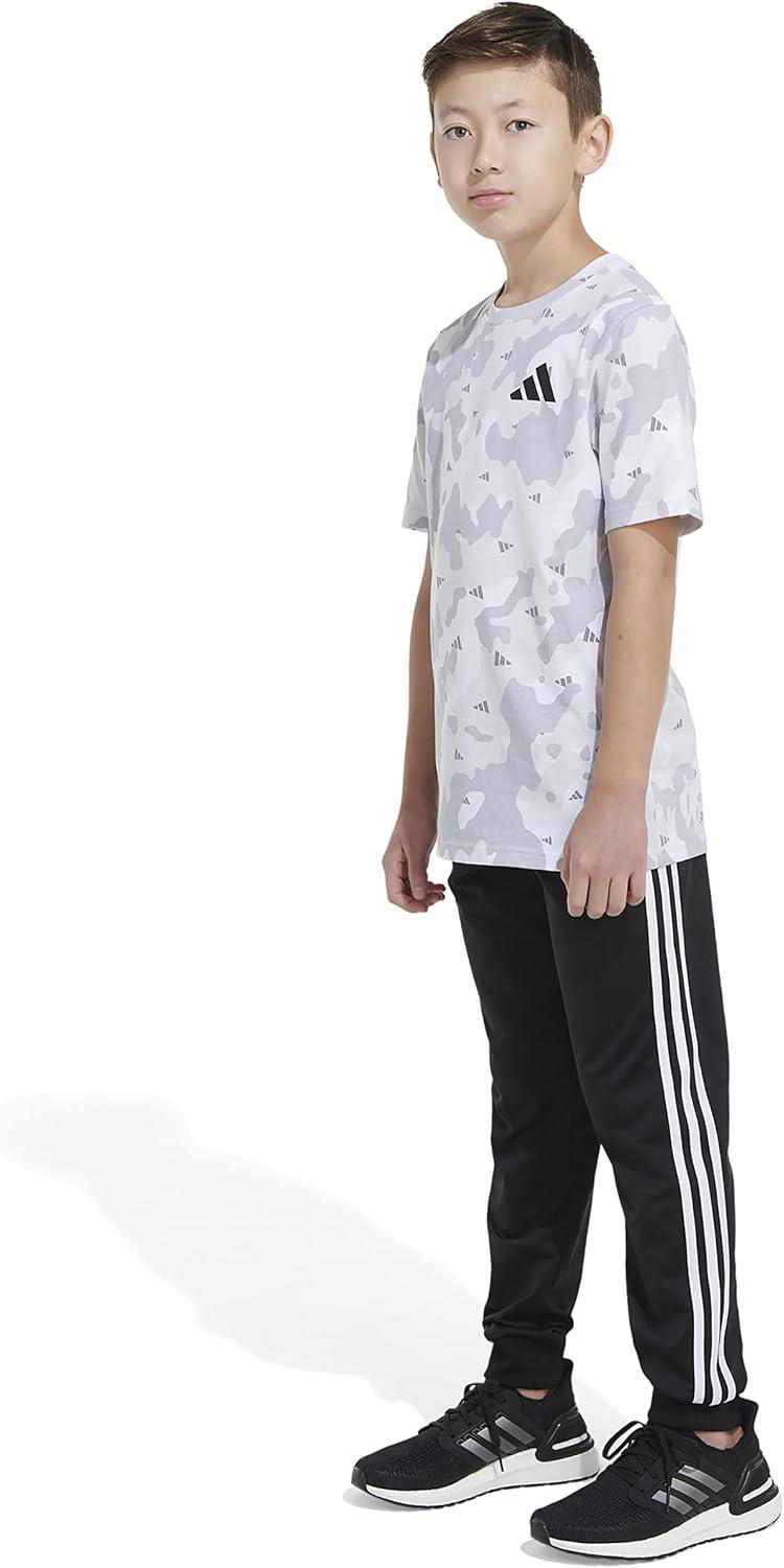 image:imageAdidas Boys Short Sleeve Cotton Camo Print TShirtWhite