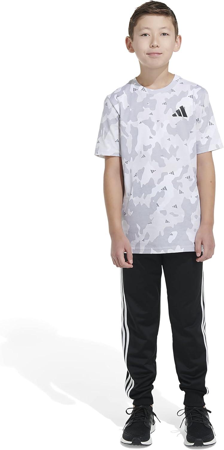 image:imageAdidas Boys Short Sleeve Cotton Camo Print TShirtWhite