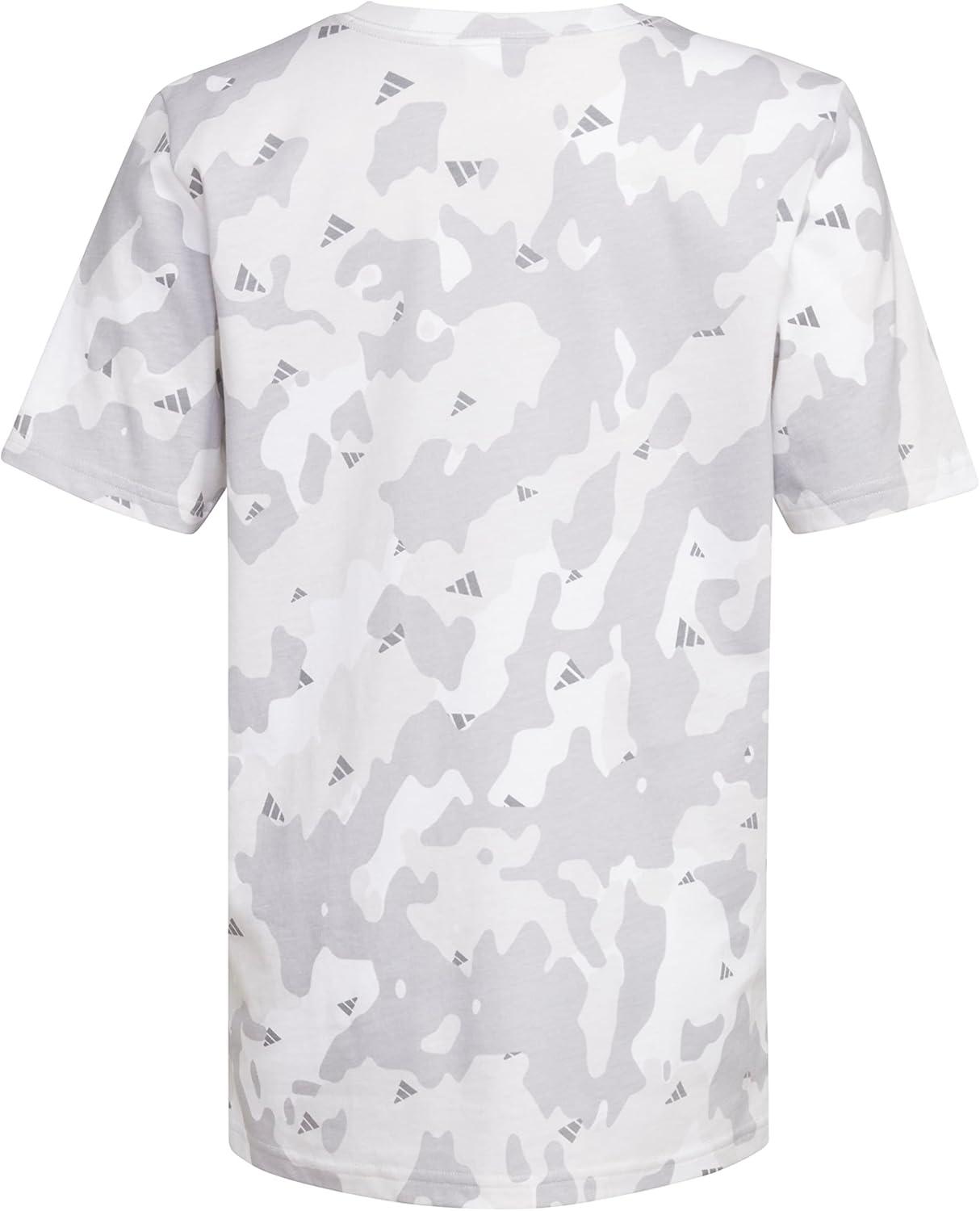 image:imageAdidas Boys Short Sleeve Cotton Camo Print TShirtWhite