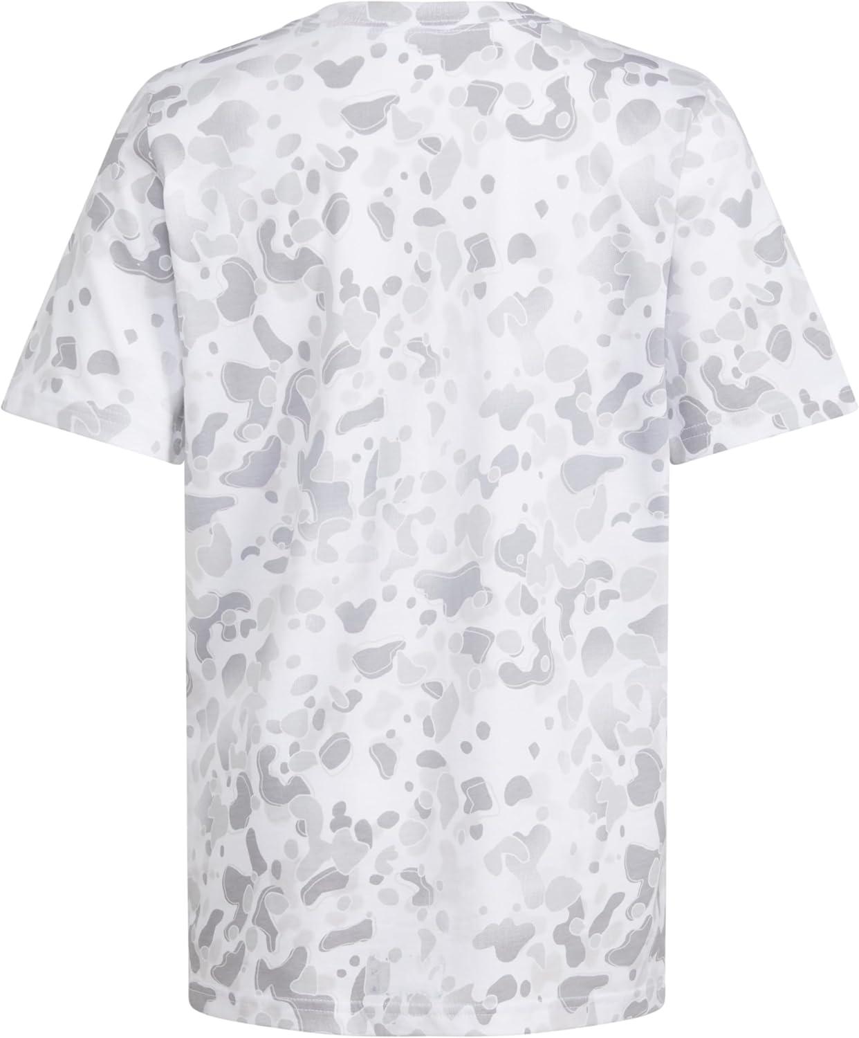 image:imageAdidas Boys Short Sleeve Cotton Camo Print TShirtWhite and Light Grey