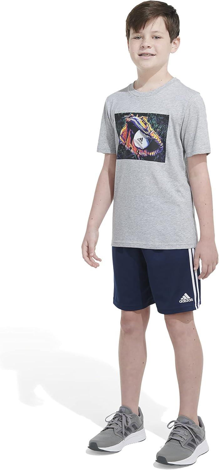 image:imageAdidas Boys Short Sleeve TShirt Sports Graphic Tee ShirtMedium Grey Heather