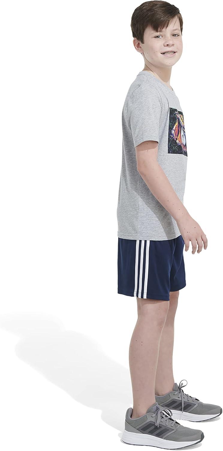 image:imageAdidas Boys Short Sleeve TShirt Sports Graphic Tee ShirtMedium Grey Heather