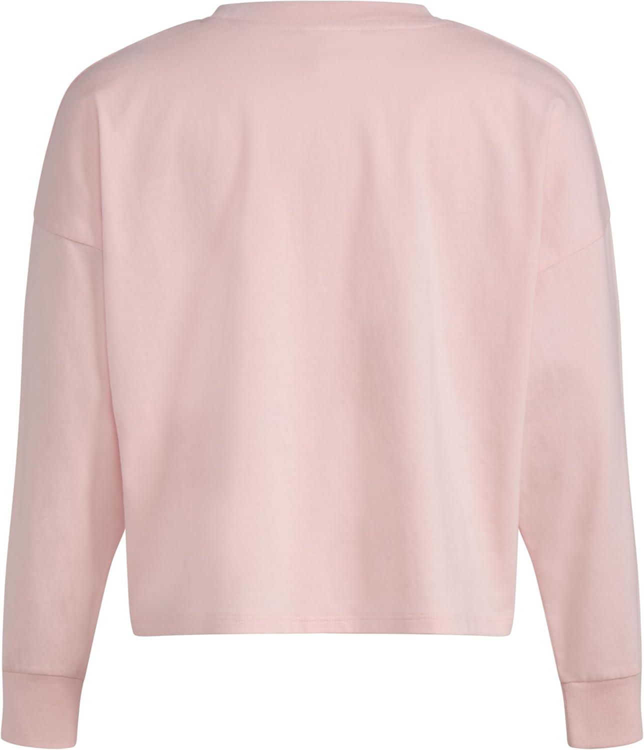 image:imageAdidas Girls Long Sleeve Waist Crew Tee TShirtPink With Multicolor