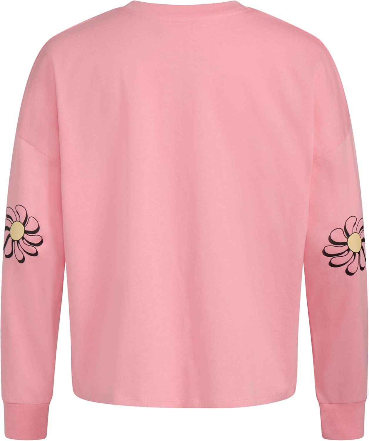 image:imageAdidas Girls Long Sleeve Waist Crew Tee TShirtSemi Spark Pink