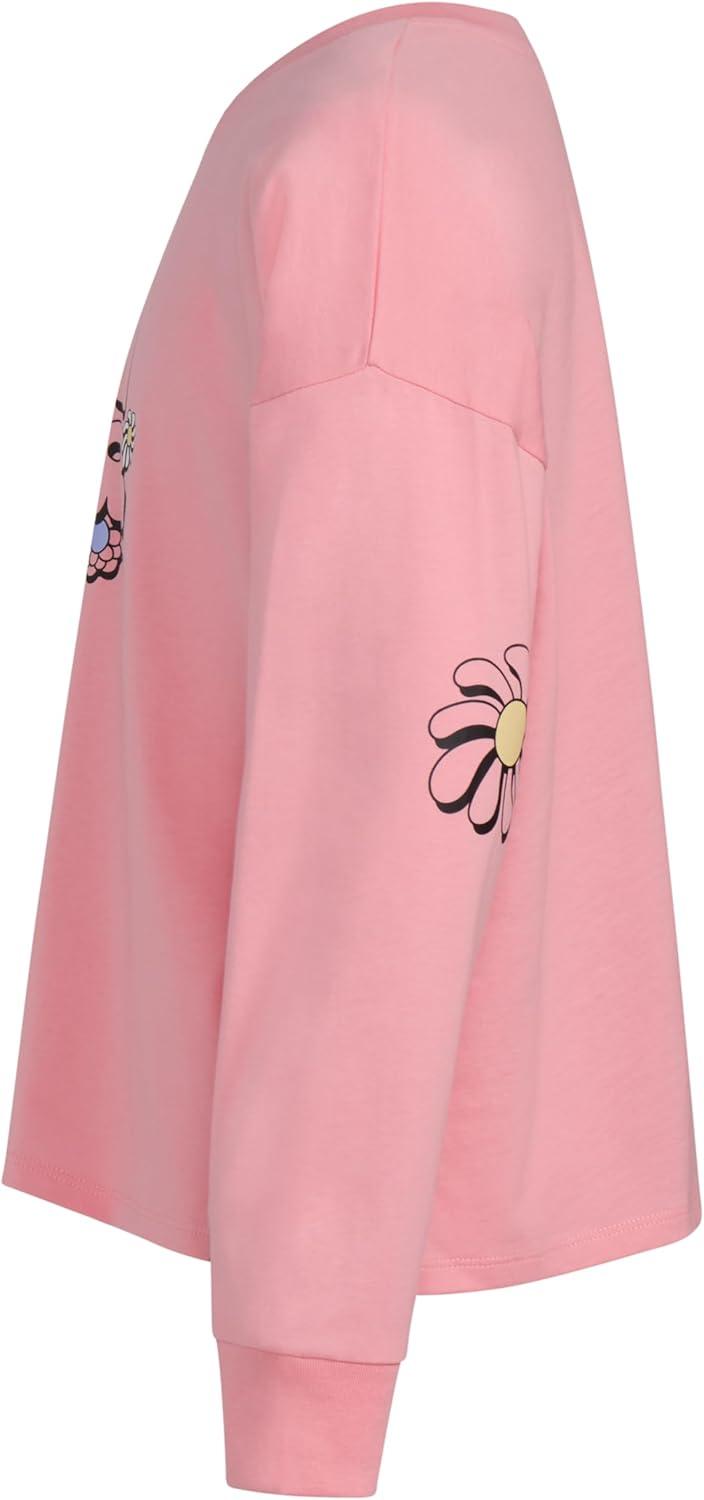 image:imageAdidas Girls Long Sleeve Waist Crew Tee TShirtSemi Spark Pink