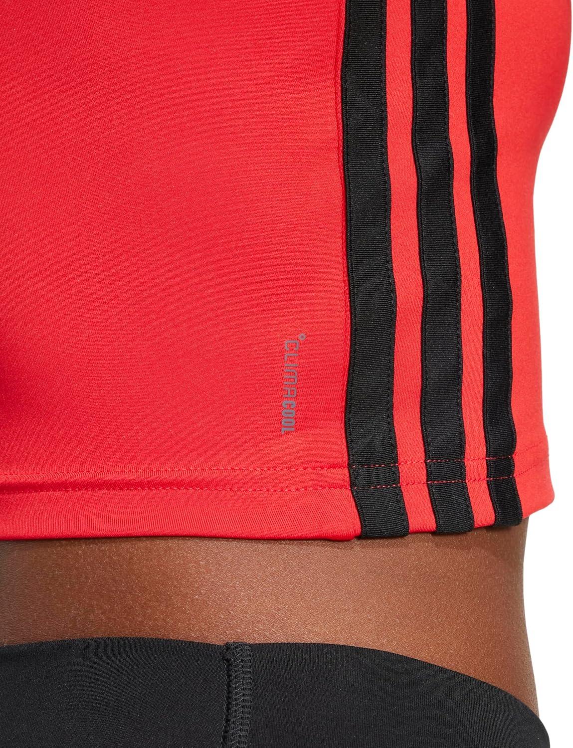 image:imageAdidas Womens Train Essentials 3Stripes Cropped Tank TopPure RubyBlack