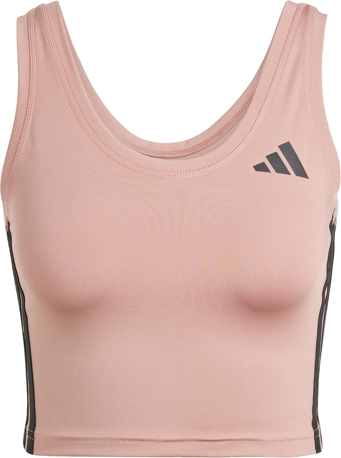 image:imageAdidas Womens Train Essentials 3Stripes Cropped Tank TopWarm ClayBlack