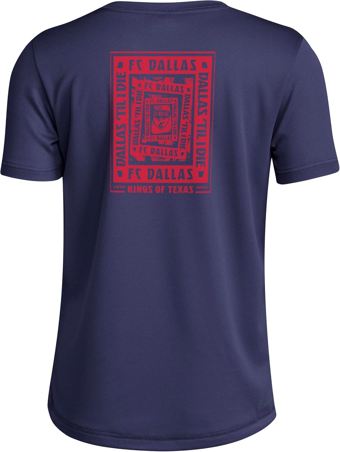 image:imageadidas Kids FC Dallas PreGame Short Sleeve TShirtTeam Navy BlueFc Dallas