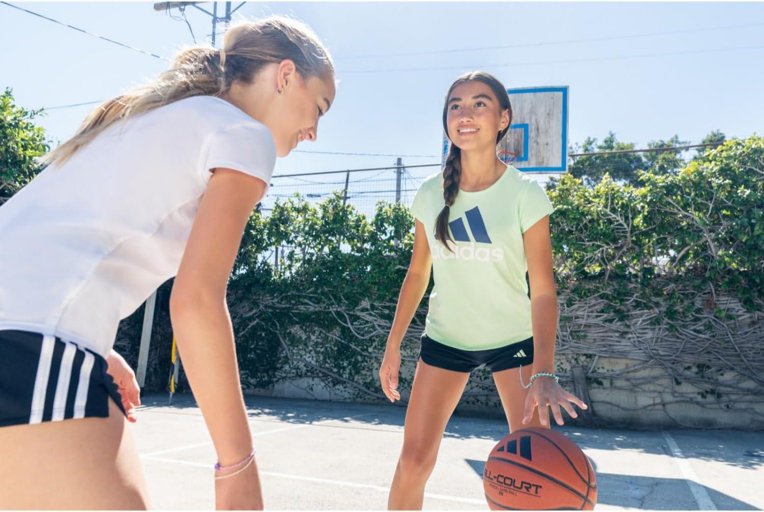 image:imageadidas girls Short Sleeve Cotton Scoop Neck Tee TshirtGreen