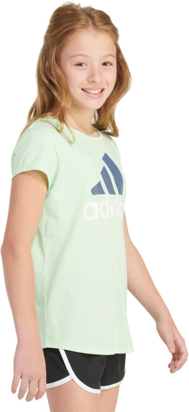 image:imageadidas girls Short Sleeve Cotton Scoop Neck Tee TshirtGreen
