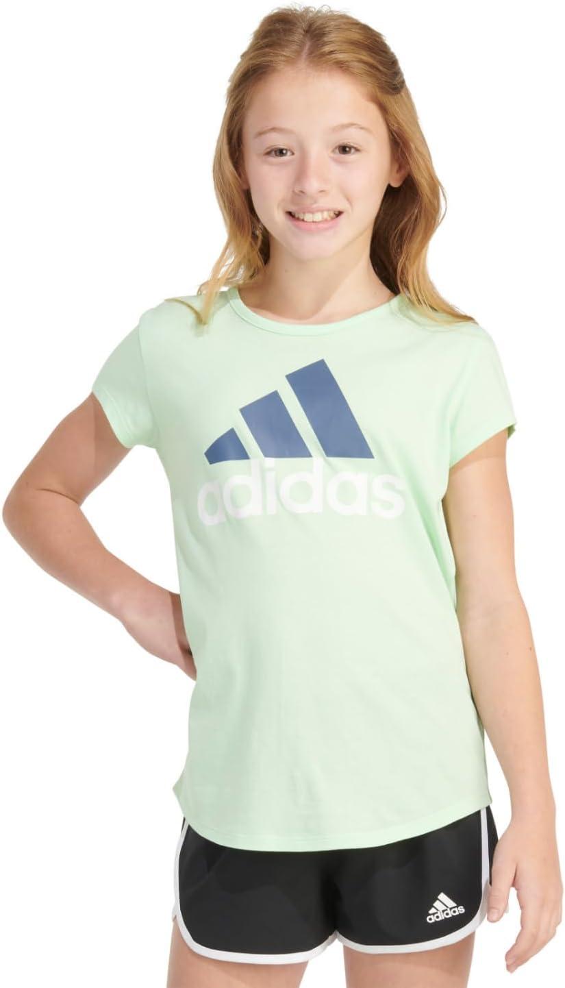 image:imageadidas girls Short Sleeve Cotton Scoop Neck Tee TshirtGreen
