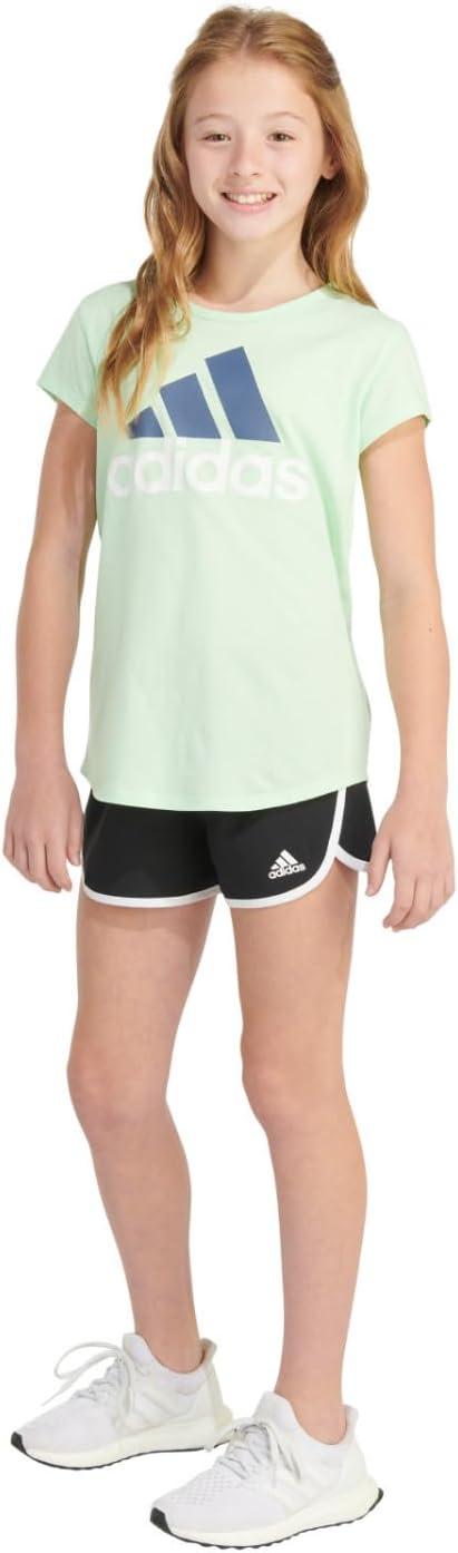 image:imageadidas girls Short Sleeve Cotton Scoop Neck Tee TshirtGreen