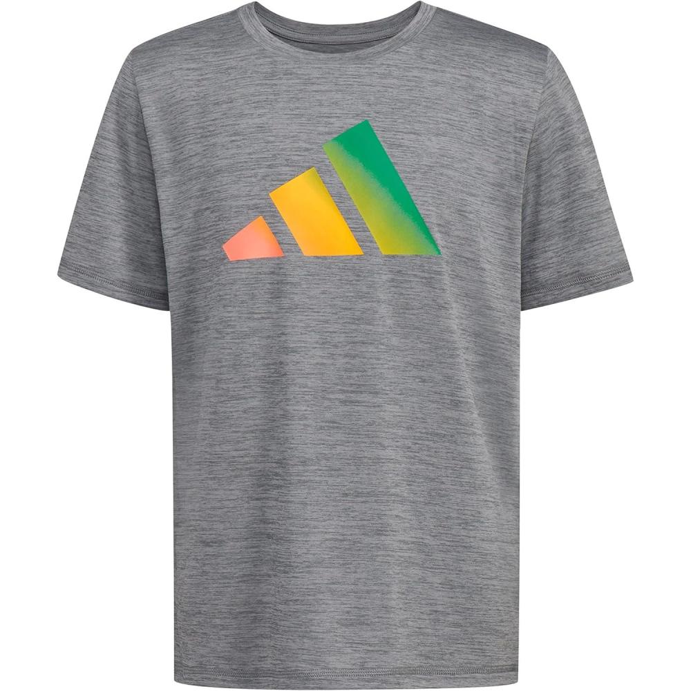 image:imageAdidas Boys MoistureWicking Athletic TShirt Bos Logo ShortSleeve Tee ShirtsCharcoal Grey Heather
