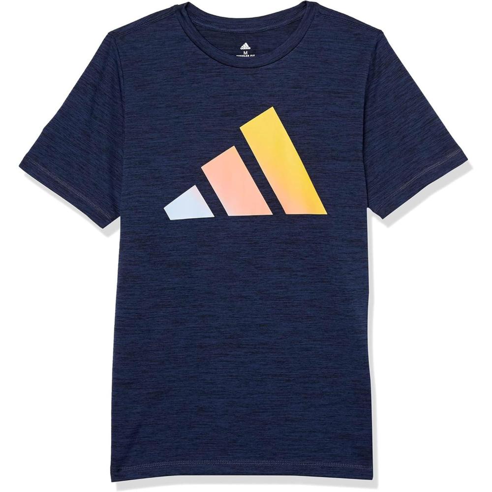 image:imageAdidas Boys MoistureWicking Athletic TShirt Bos Logo ShortSleeve Tee ShirtsNavy With Yellow