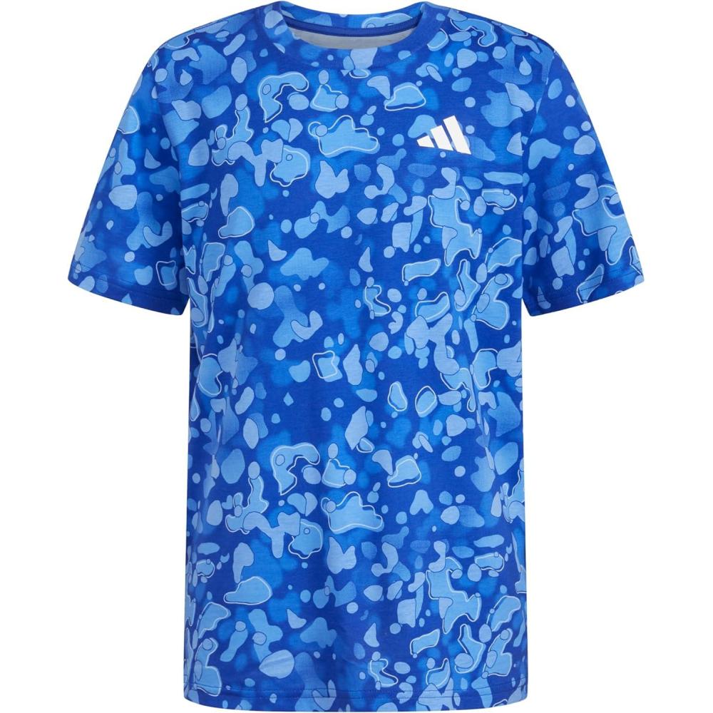 image:imageAdidas Boys Short Sleeve Cotton Blocked Bos Logo TShirtRoyal Blue Print