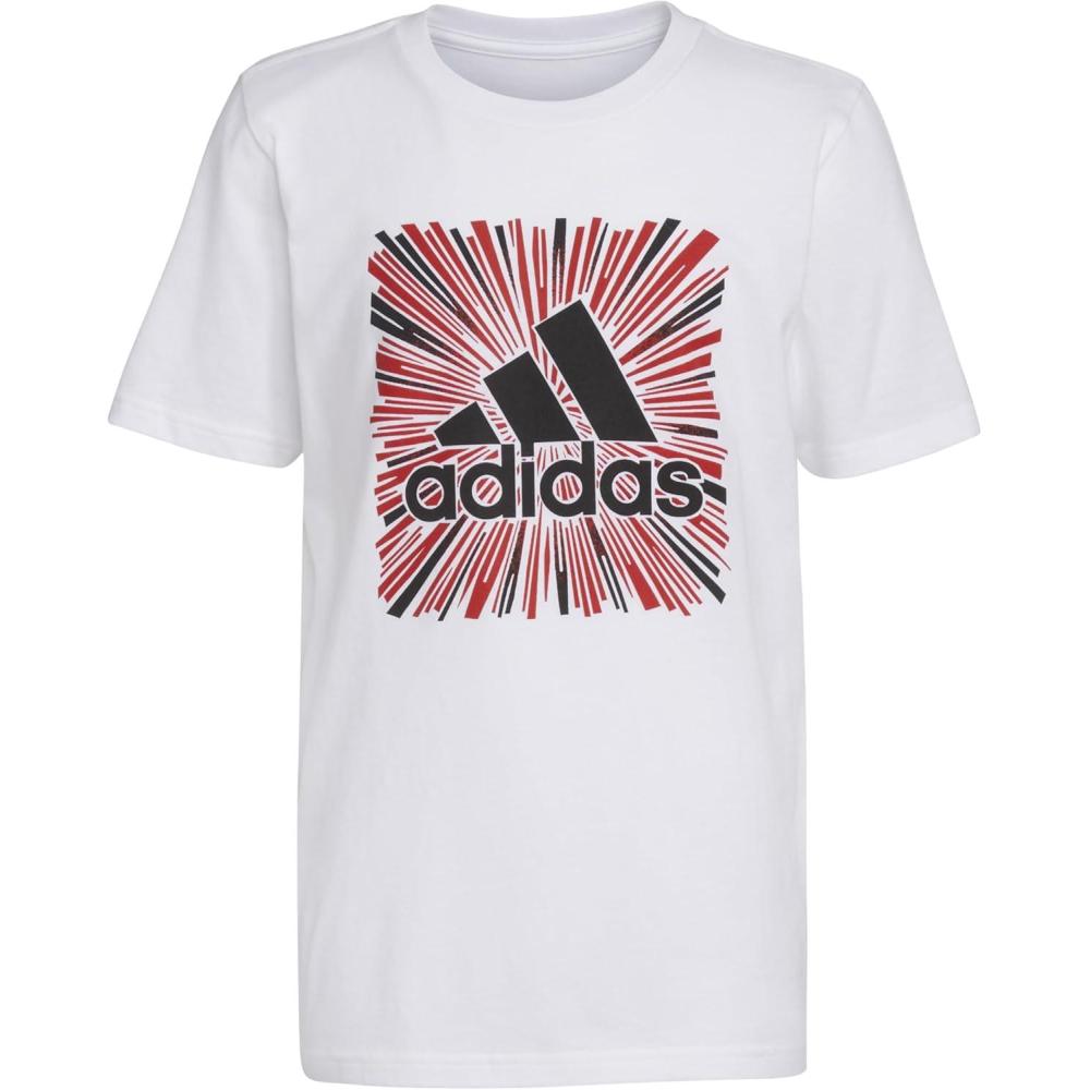 image:imageAdidas Boys Short Sleeve Cotton Blocked Bos Logo TShirtWhite