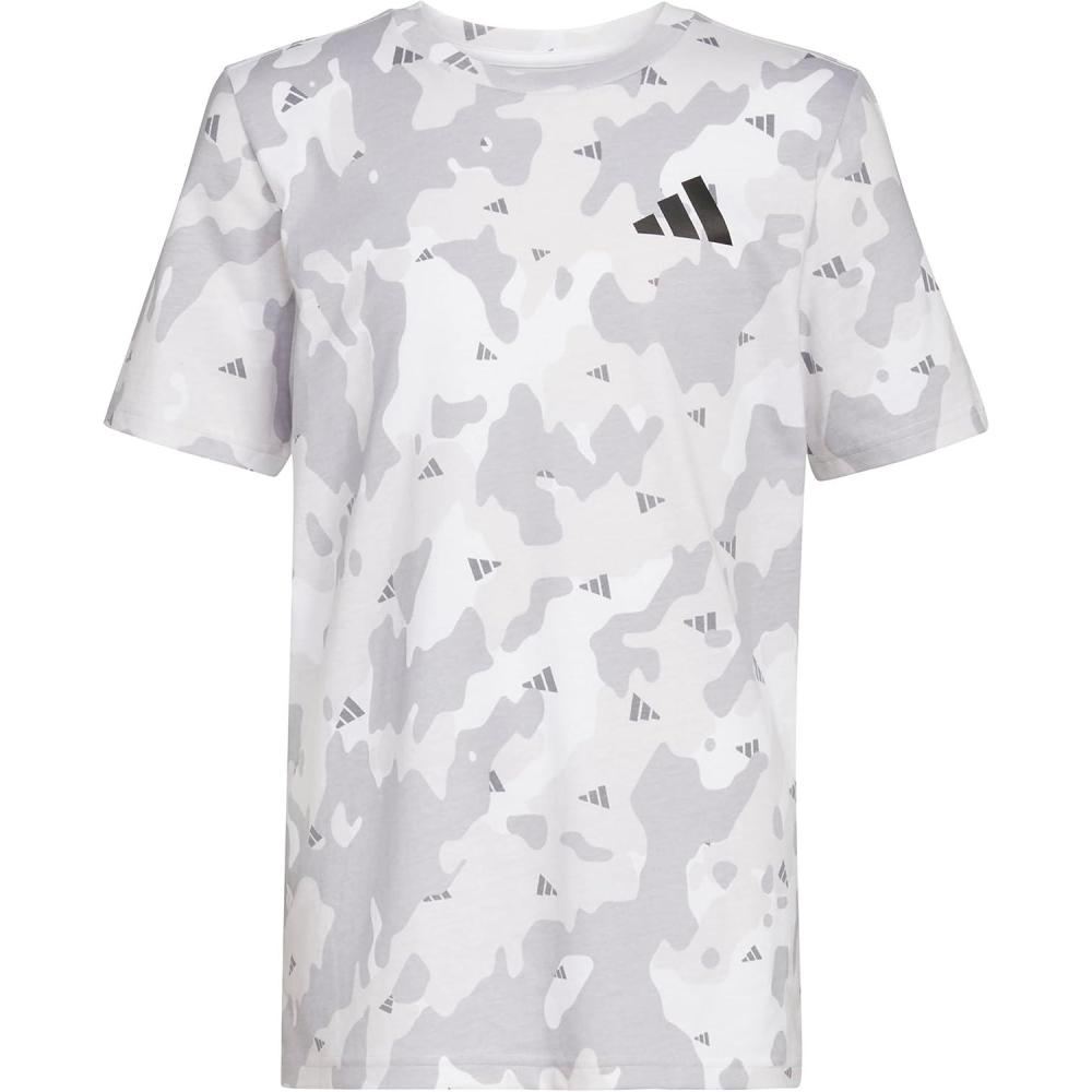 image:imageAdidas Boys Short Sleeve Cotton Camo Print TShirtWhite