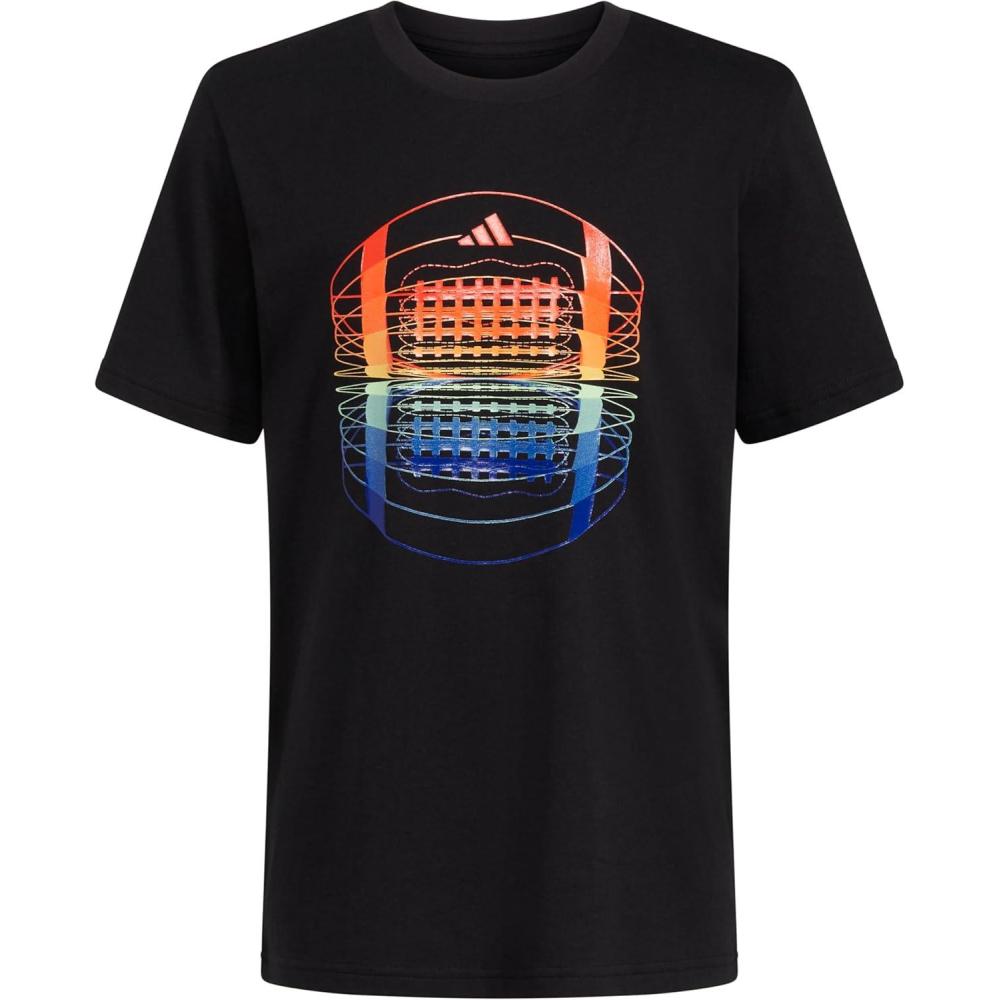 image:imageAdidas Boys Short Sleeve TShirt Sports Graphic Tee ShirtBlack Football Graphic