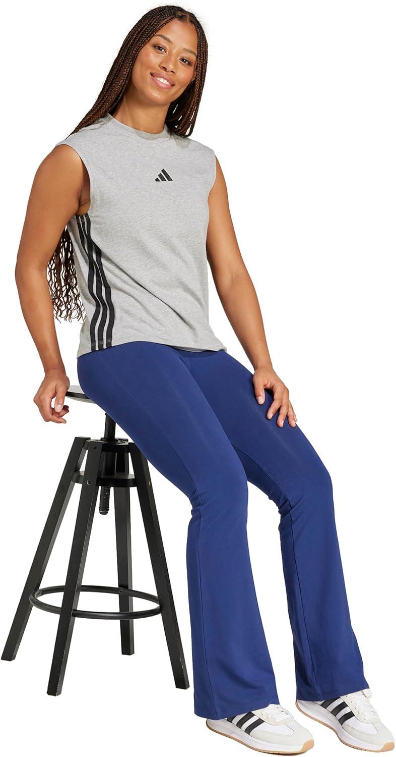 image:imageAdidas Womens Essentials Small Logo Flared LeggingsDark BlueWhite