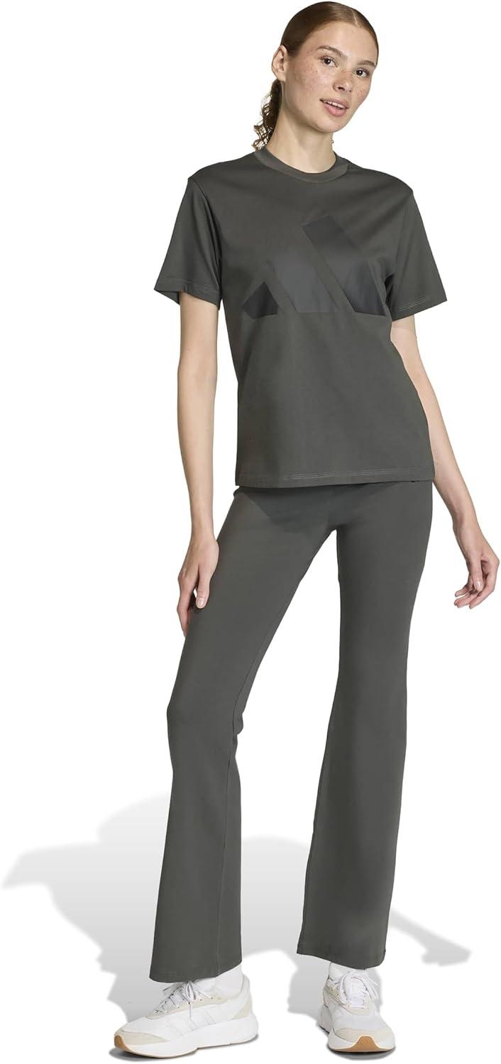 image:imageAdidas Womens Essentials Small Logo Flared LeggingsGreyBlack