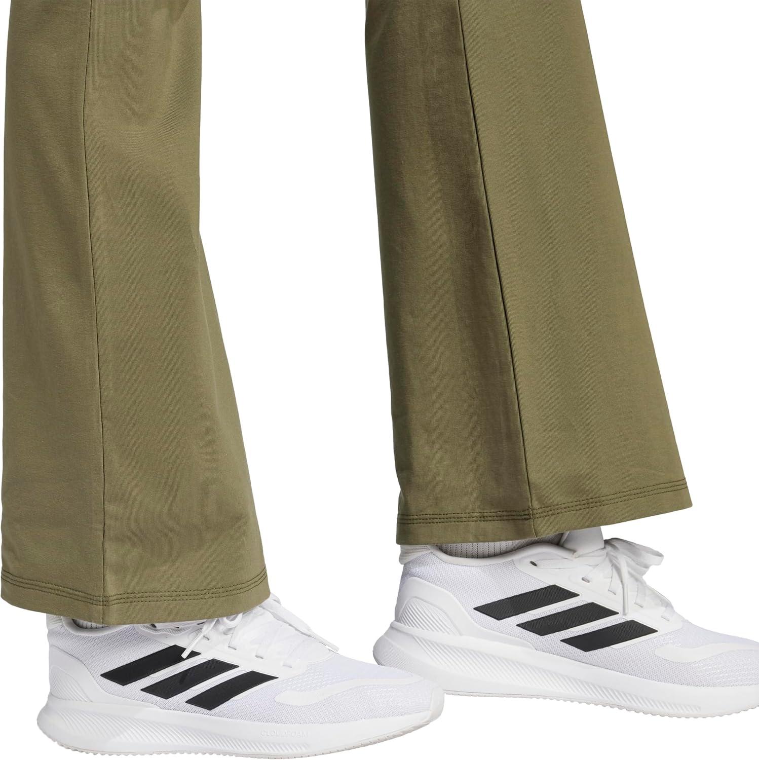 image:imageAdidas Womens Essentials Small Logo Flared LeggingsOlive StrataWhite