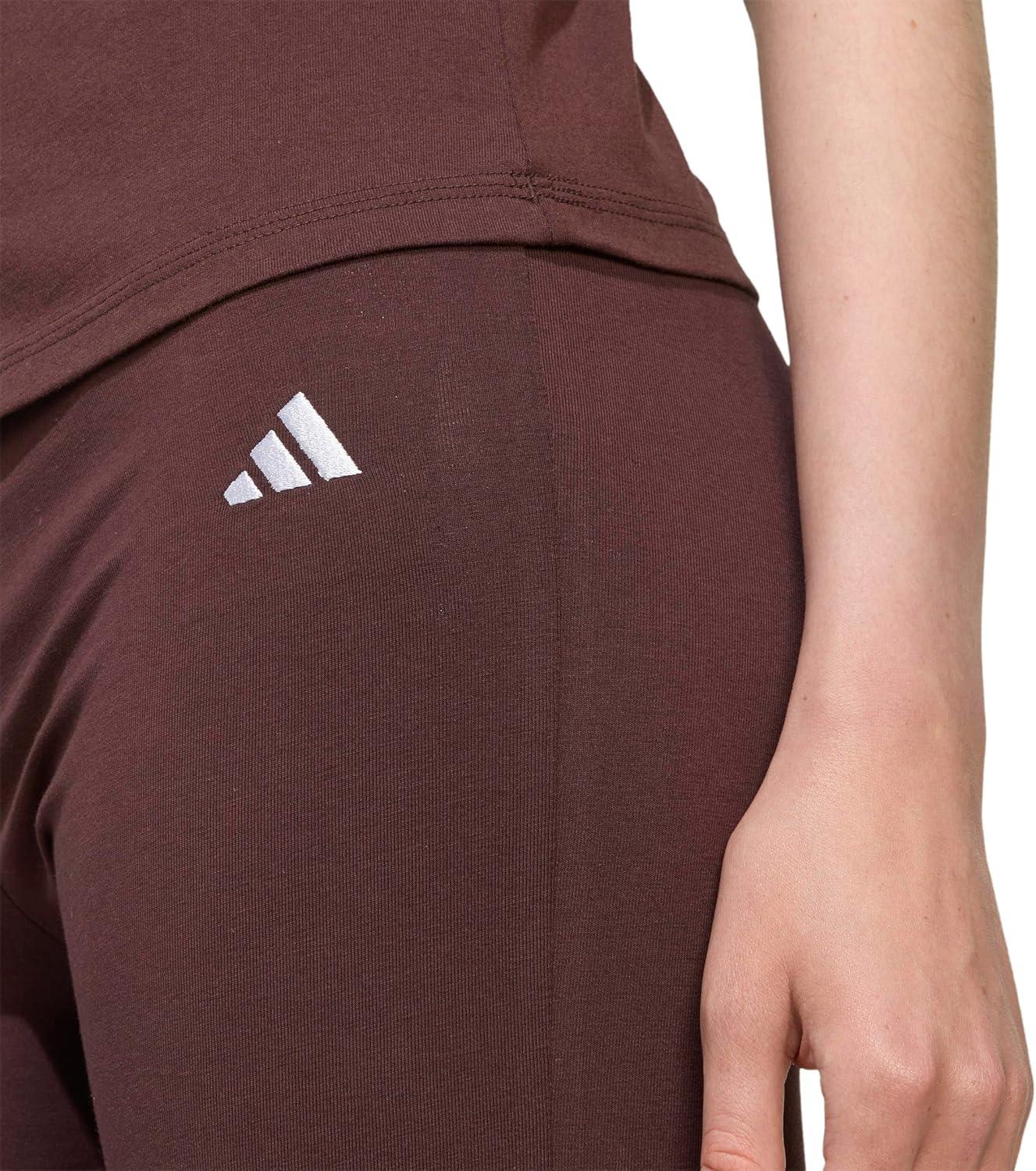 image:imageAdidas Womens Essentials Small Logo Flared LeggingsShadow BrownWhite