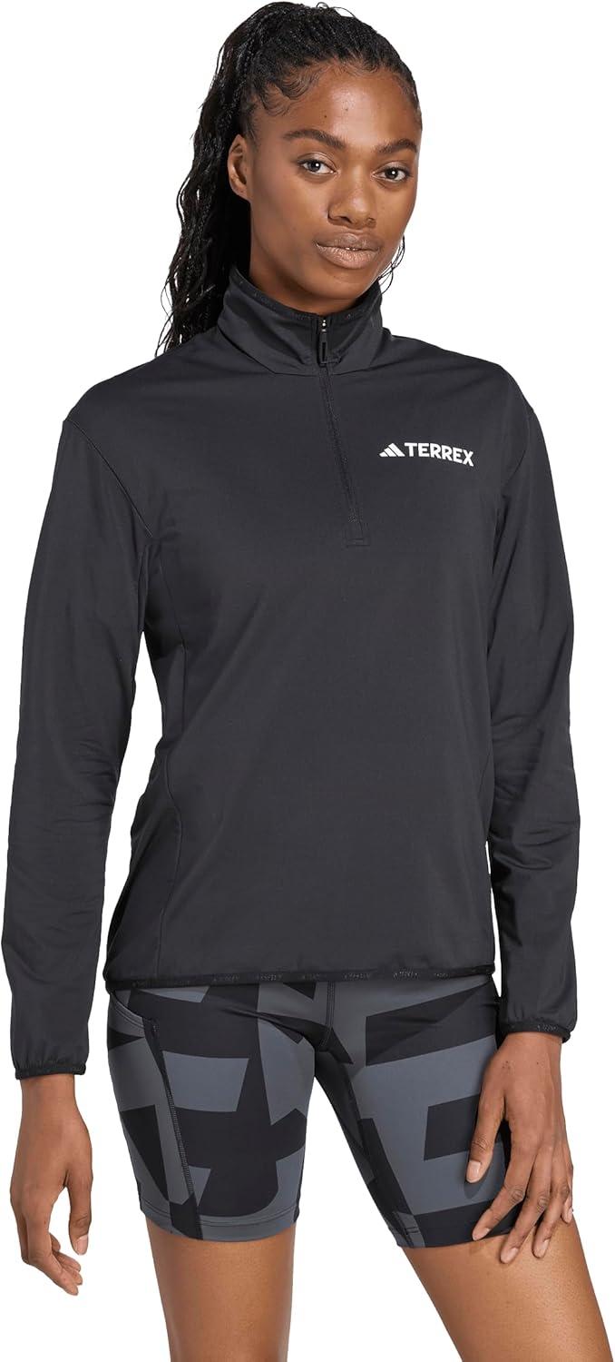 image:imageadidas womens Terrex Multi Climawarm Halfzip Tech Fleece Hiking SweatshirtBlack