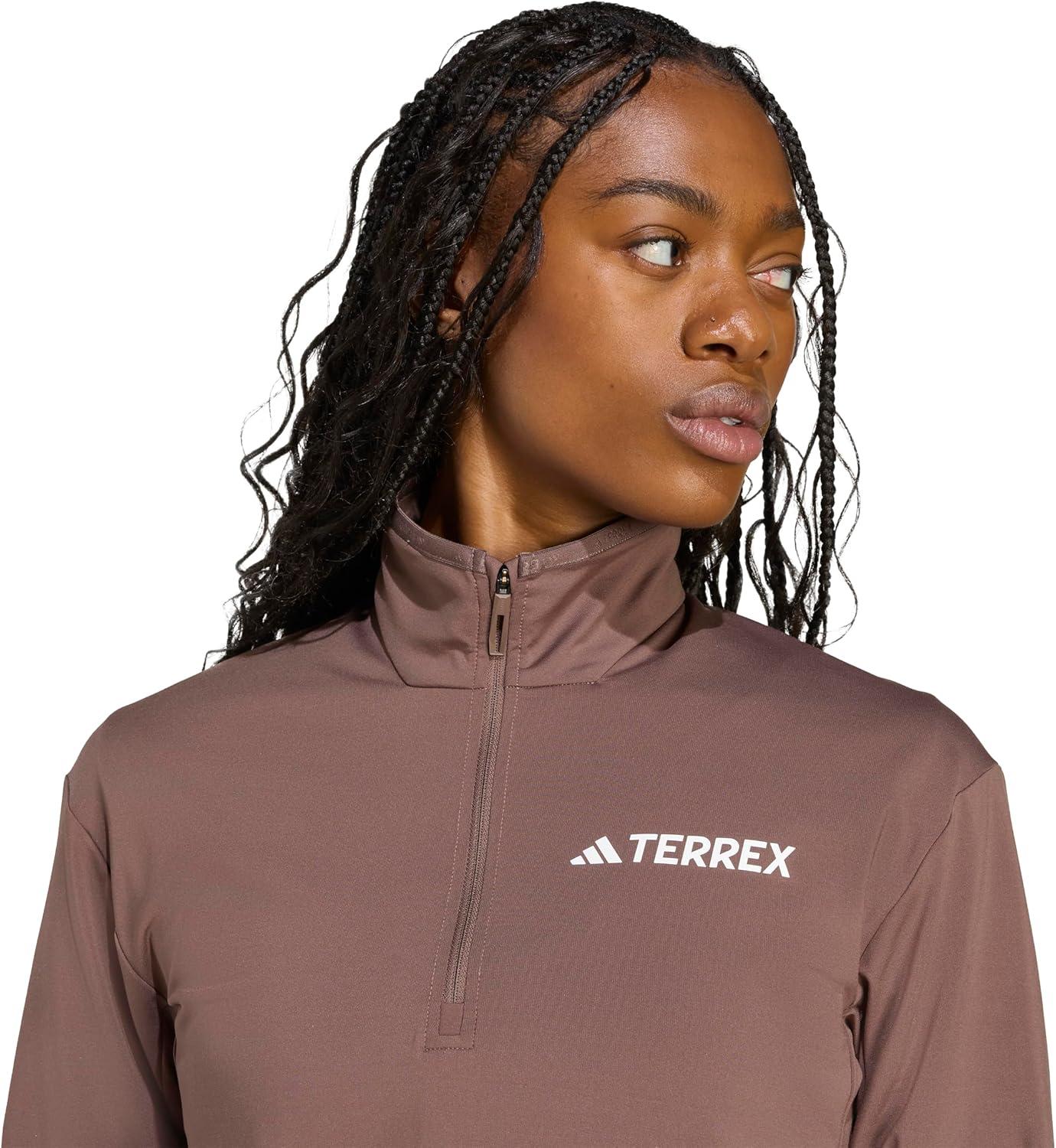 image:imageadidas womens Terrex Multi Climawarm Halfzip Tech Fleece Hiking SweatshirtEarth StrataEarth Strata