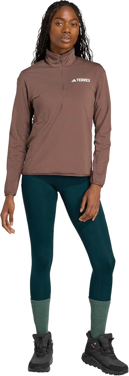 image:imageadidas womens Terrex Multi Climawarm Halfzip Tech Fleece Hiking SweatshirtEarth StrataEarth Strata